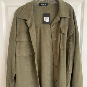 Olive green suede fringe jacket